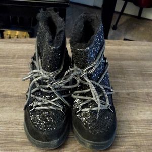 Juicy Couture Sequin Wedge Boots, Size 7